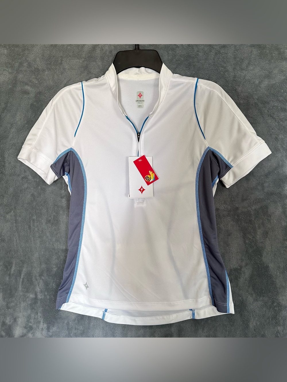 Specialized Shasta White Blue Bicycling Jersey medium NEW WITH TAGS NWT